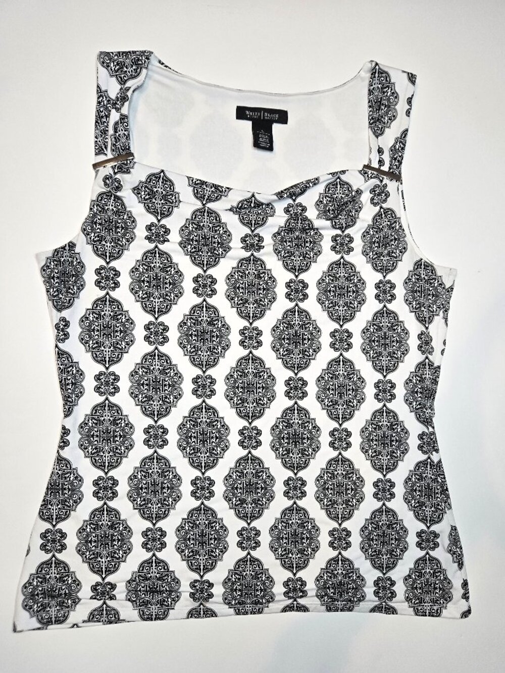 WHMB Black and White Pattern Top - Size L